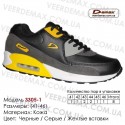 Купить спортивную обувь, кожа, кроссовки Demax - 3305-1 черные | серые | желтые