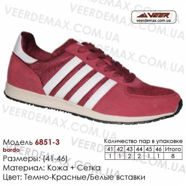 Кроссовки Veer 41-46 сетка - 6851-3 темно-красные, белые. Купить кроссовки в Одессе.